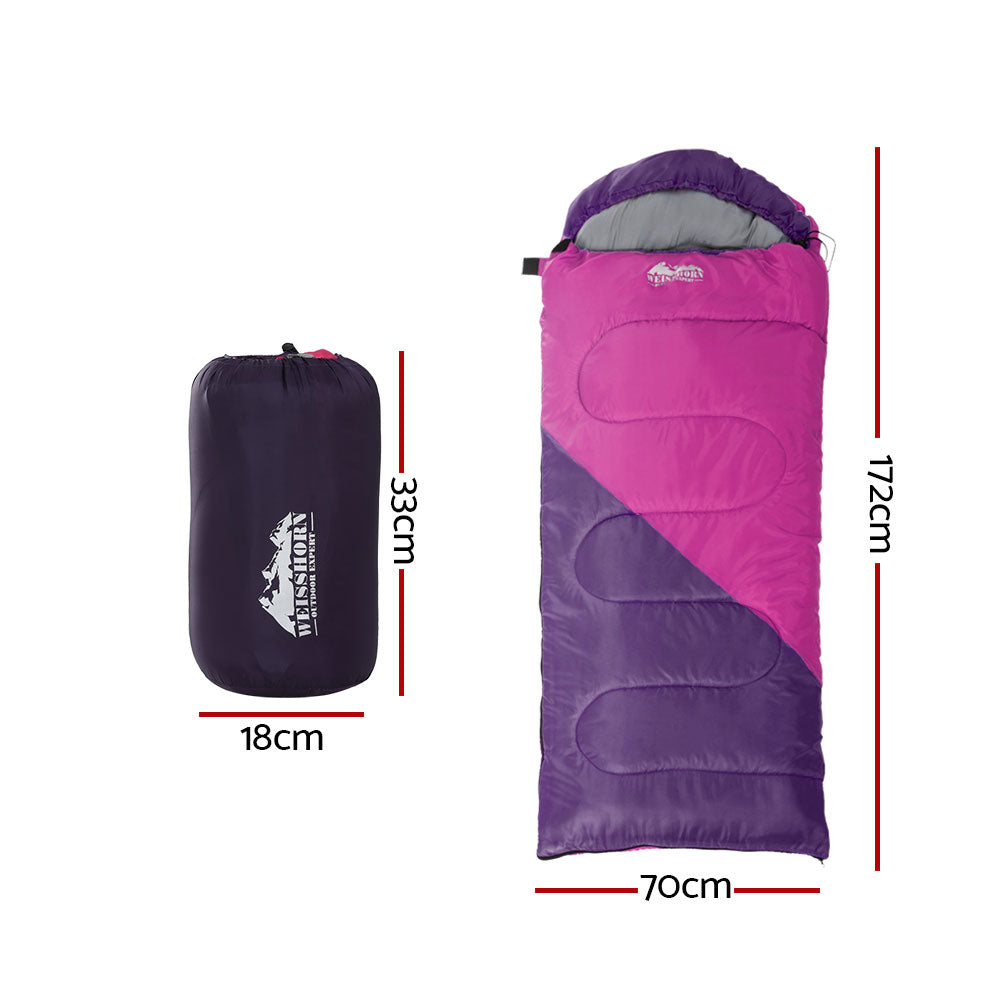 Weisshorn Kids Thermal Sleeping Bag, 172cm, Pink