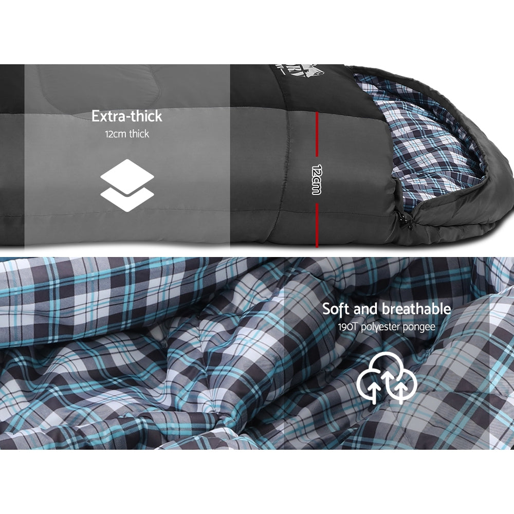 Weisshorn Thermal Sleeping Bag, -20°C to +10°C, Black