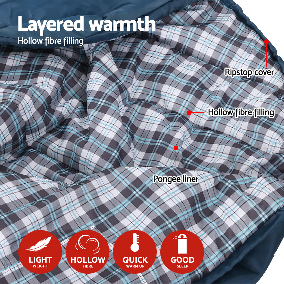 Weisshorn Sleeping Bag Set of 2, 0°C to 20°C, Single Adult Bags