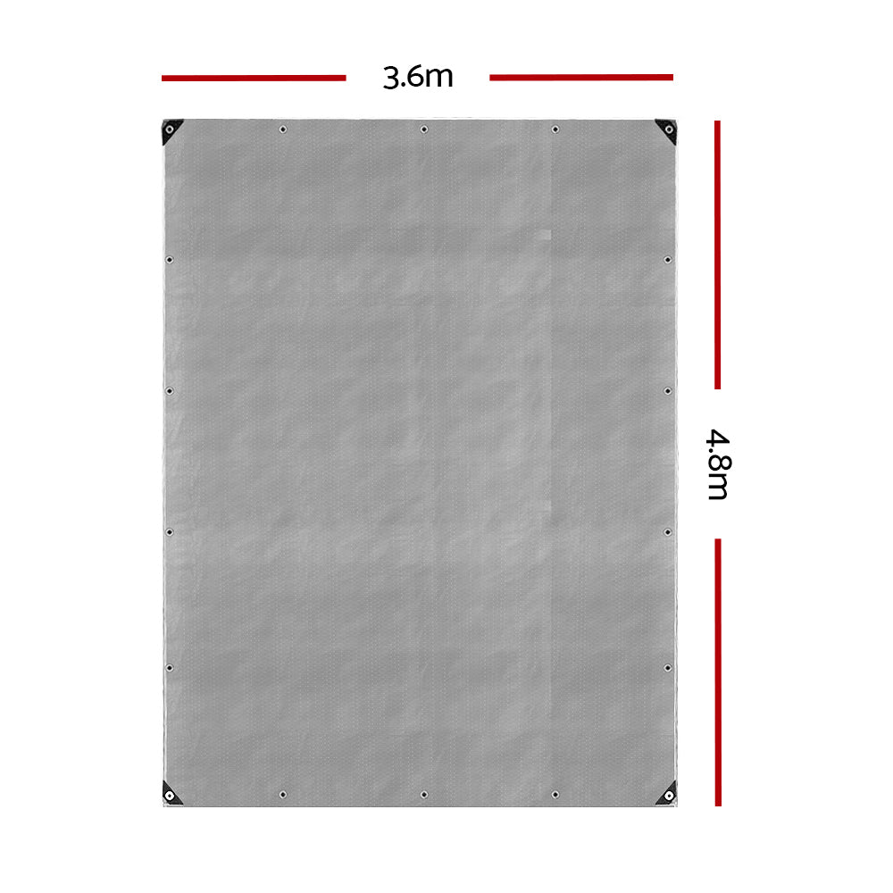 Instahut Heavy Duty Poly Tarp 3.6m x 4.8m - Silver/Black