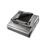 Instahut Heavy Duty Poly Tarp 6m x 9m - Silver/Black