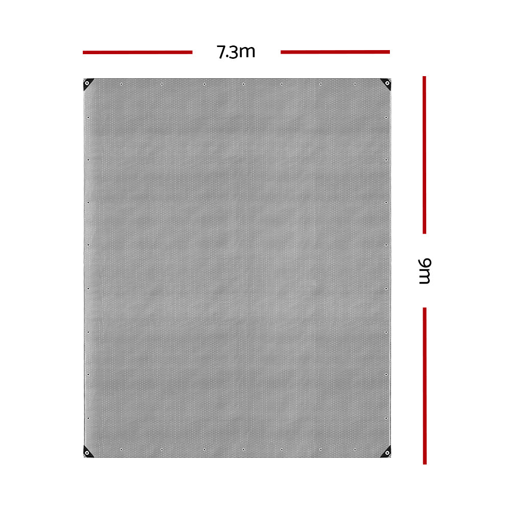 Instahut Heavy Duty Poly Tarp 7.3m x 9m - Silver/Black