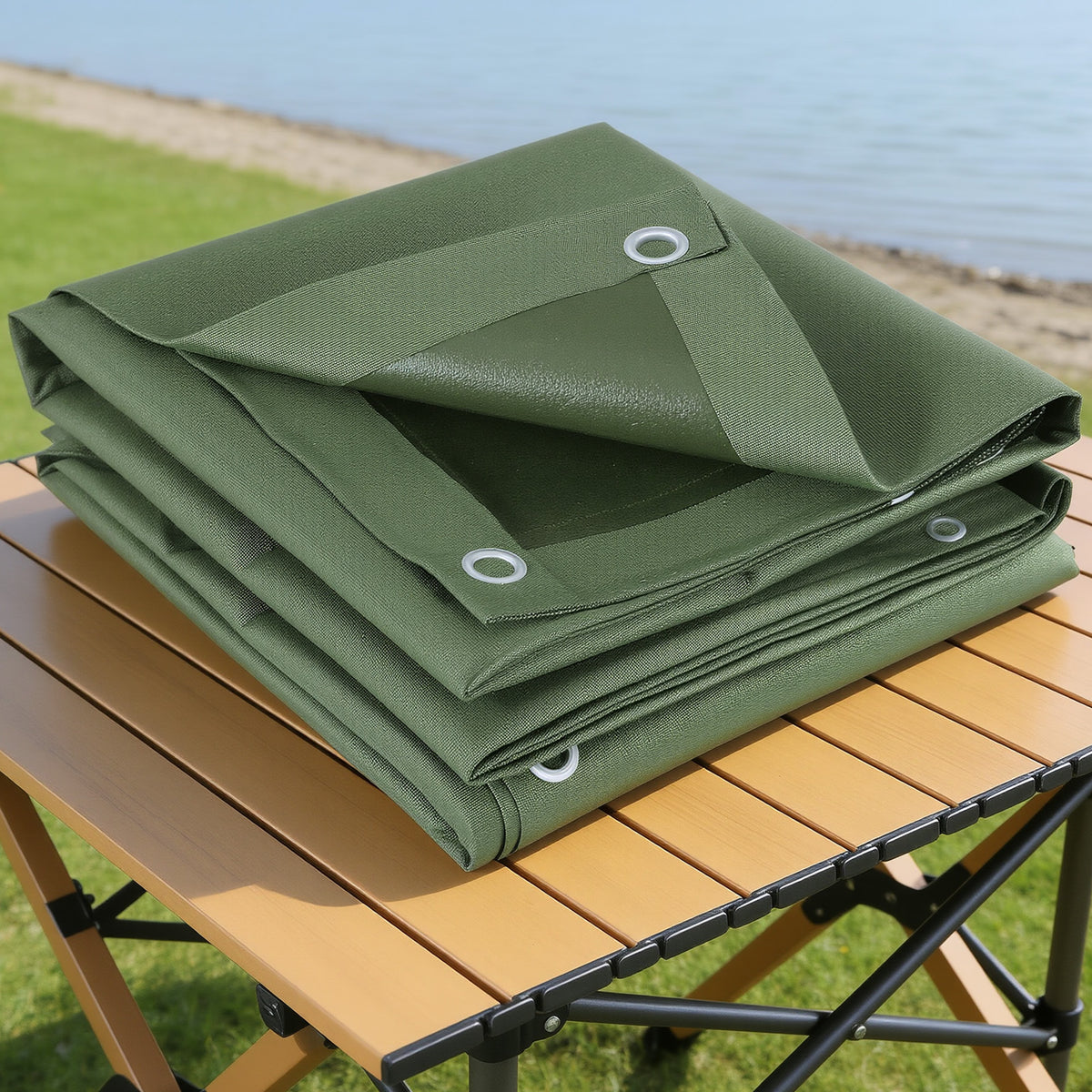 Instahut Heavy Duty Canvas Tarp 4m x 6m - 600GSM Green
