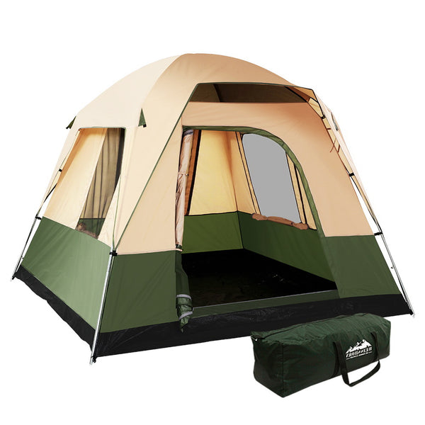 Weisshorn 4 Person Family Camping Tent with Vestibule, Green