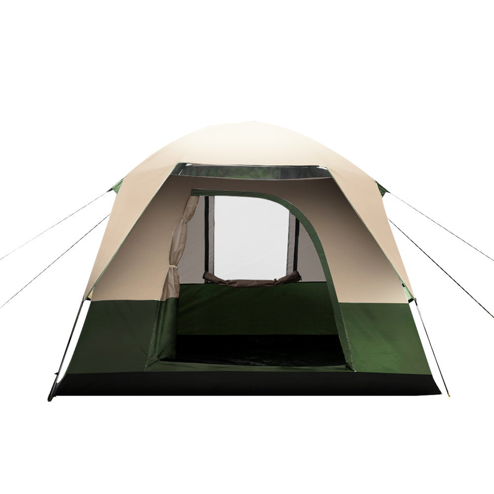 Weisshorn 4 Person Family Camping Tent with Vestibule, Green