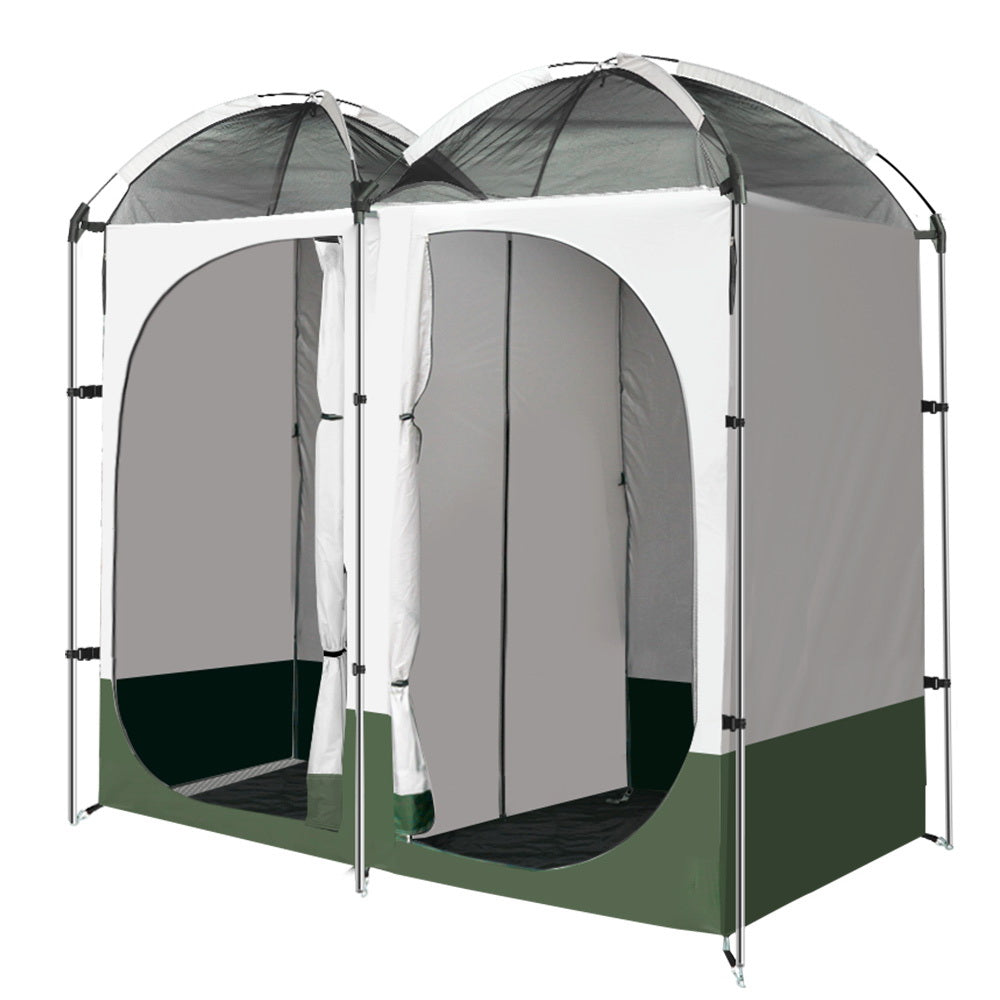 Weisshorn Camping Shower and Toilet Tent, Double, Green