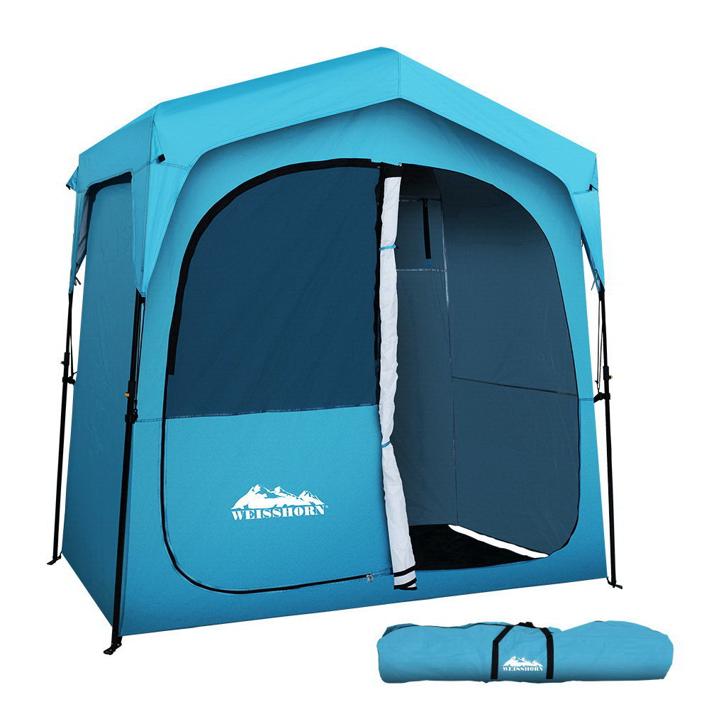 Weisshorn Fast Set-Up Shower and Toilet Tent, Double, Blue