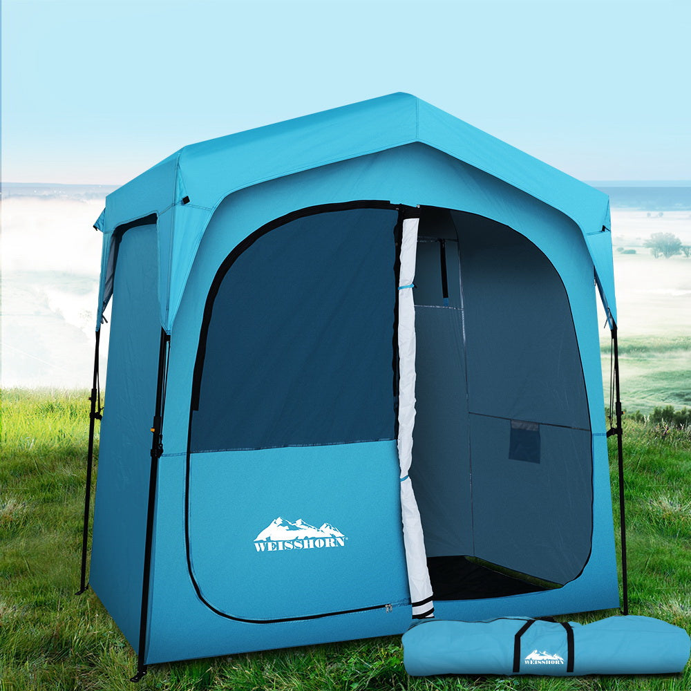 Weisshorn Fast Set-Up Shower and Toilet Tent, Double, Blue