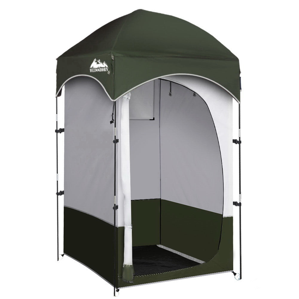 Weisshorn Camping Shower and Toilet Tent, Single, Green
