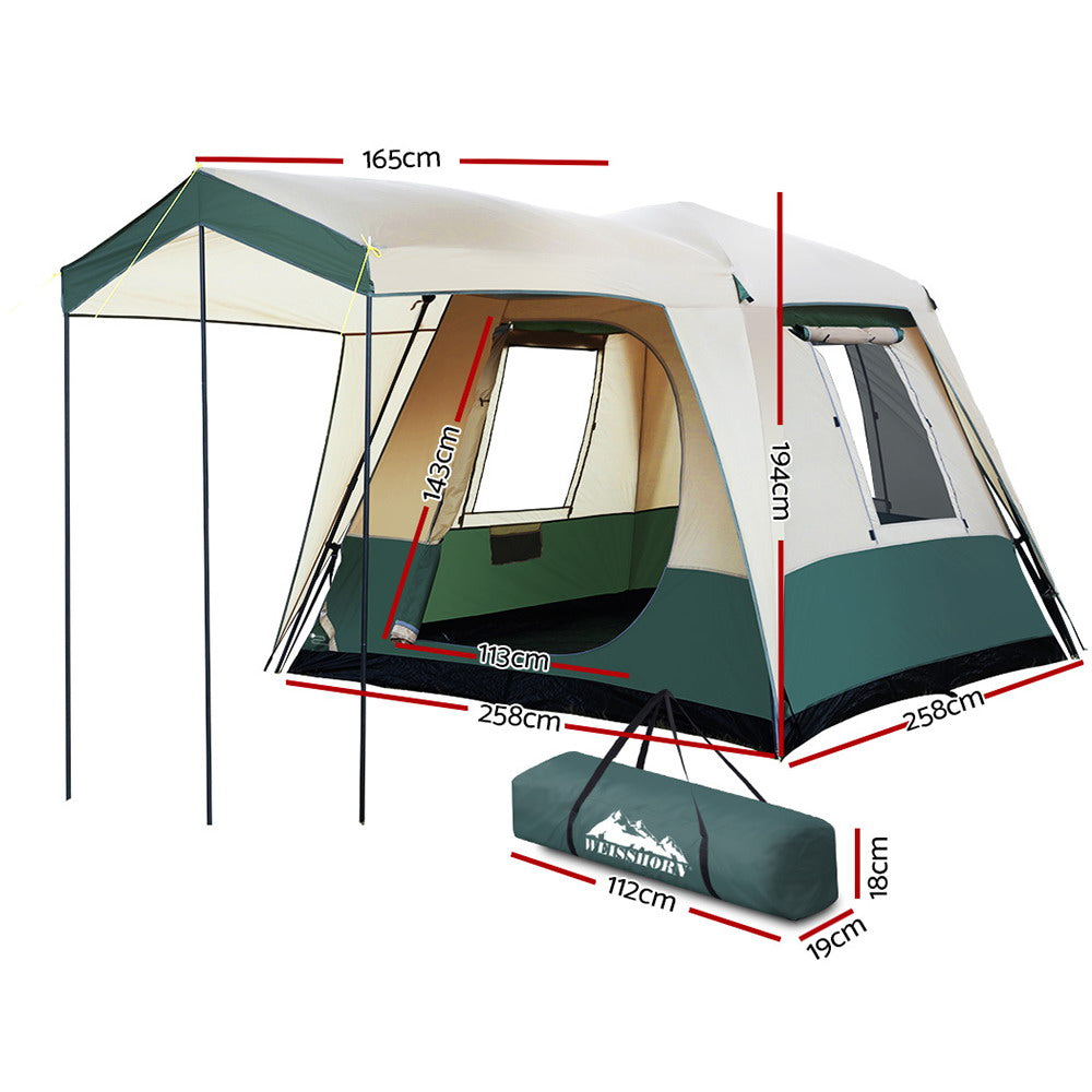 Weisshorn 4 Person Instant Dome Camping Tent, Green