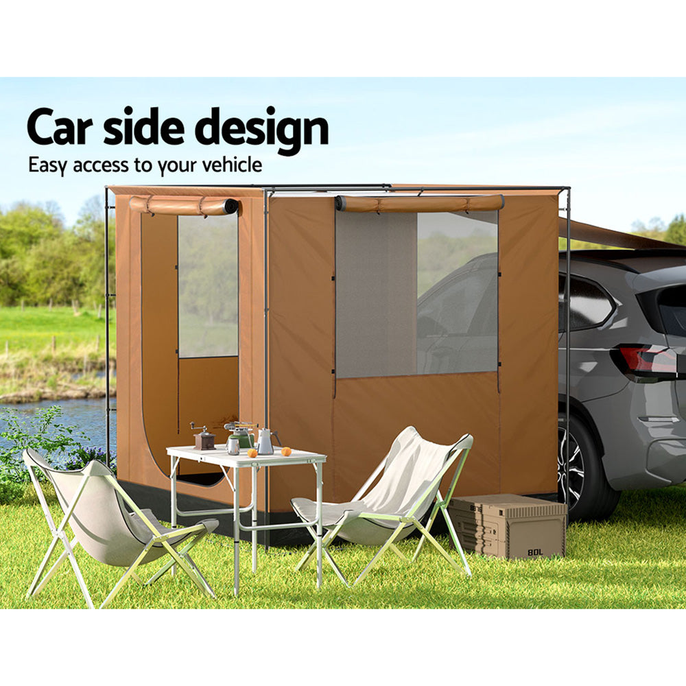 Weisshorn SUV Side Awning Tent, 2 x 2m, Brown
