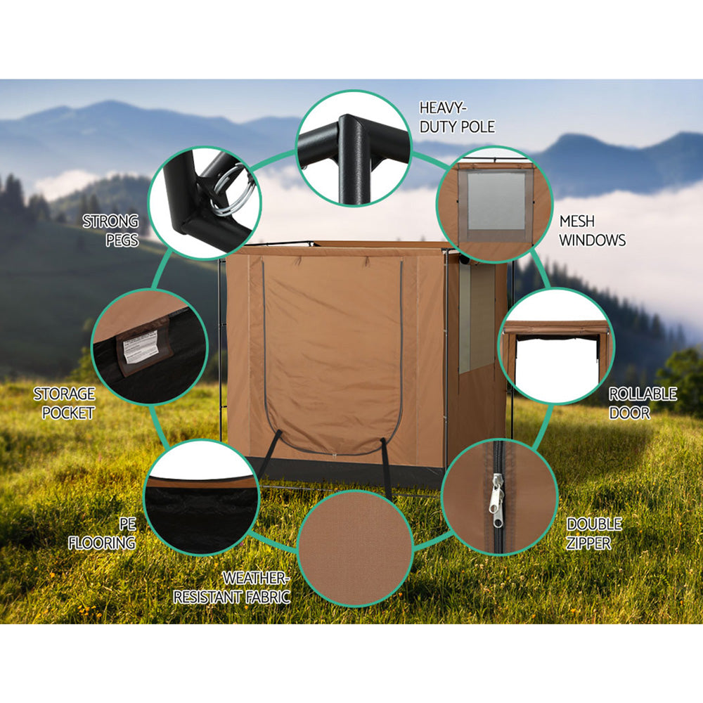 Weisshorn SUV Side Awning Tent, 2 x 2m, Brown