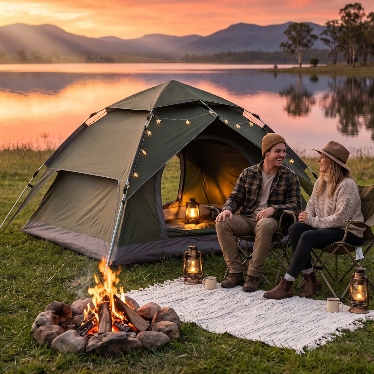 Weisshorn 2 Person Pop-Up Camping Tent with Rainfly, PU3000mm