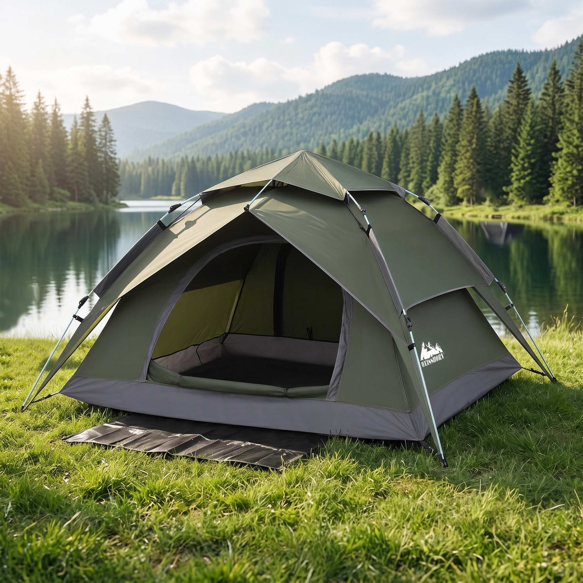 Weisshorn 2 Person Pop-Up Camping Tent with Rainfly, PU3000mm