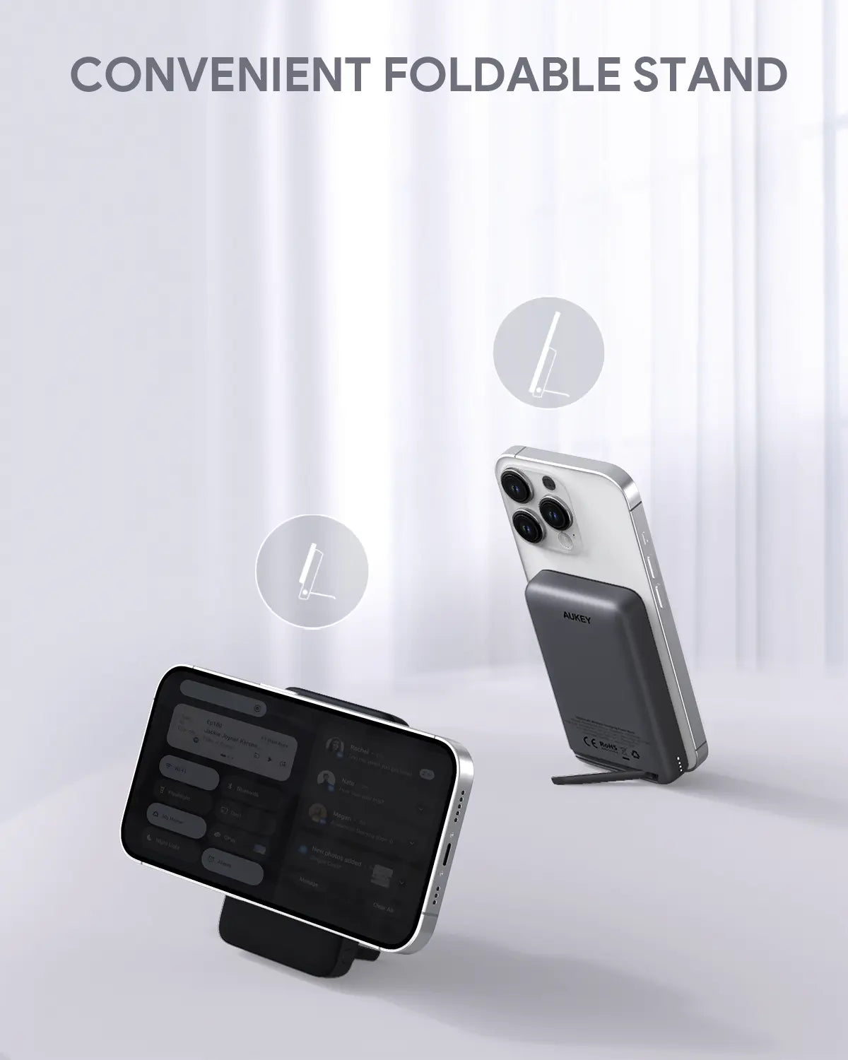 AUKEY 10000mAh Magnetic Wireless Power Bank, 30W USB-C, PB-MS02