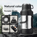 316 Stainless Steel Thermos Flask with Tea Filter and Cup Lid, 3L, Silver