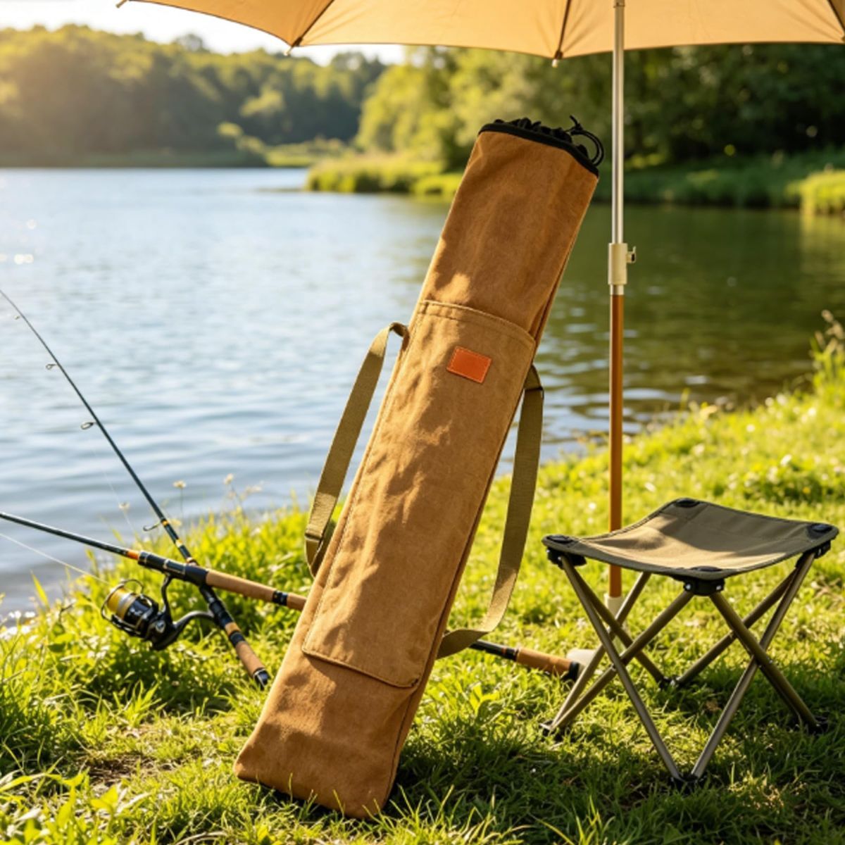 Folding Fishing Rod Case, 140cm, Green