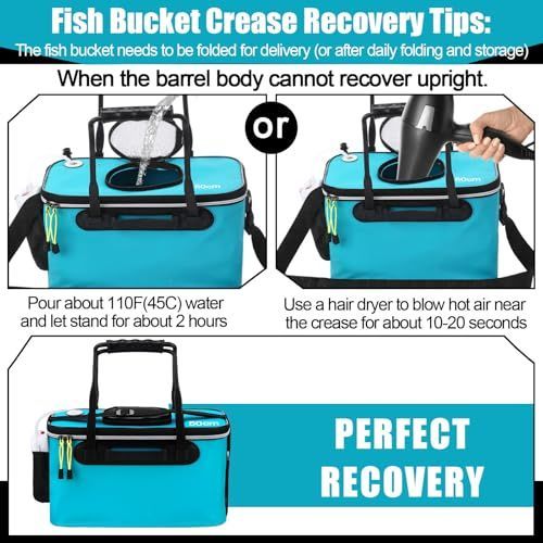 Foldable Aerated Fishing Bucket, 4 Gallon, Grey