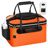 Foldable Aerated Fishing Bucket, 6 Gallon, Orange