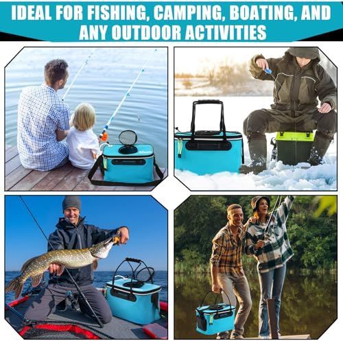 Foldable Aerated Fishing Bucket, 6 Gallon, Orange