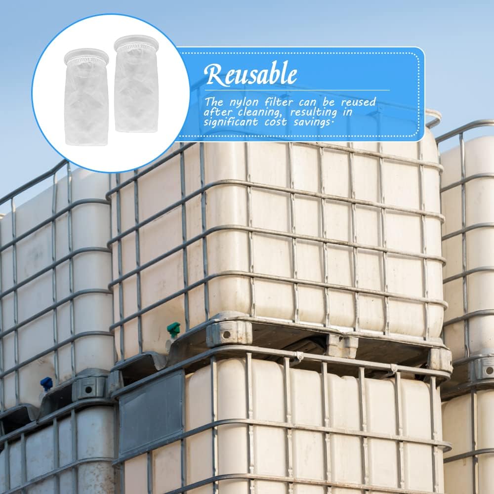 Washable Nylon IBC Lid Filter Bags, 105mm, 200 µm (2 Pack)
