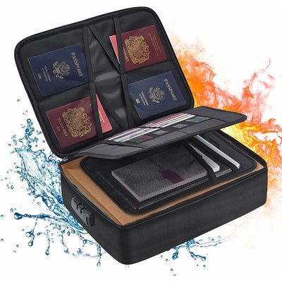 Fireproof & Waterproof Document Organizer Case with Combination Lock