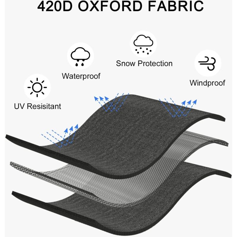 Foldable Black IBC Tank Cover with Storage Bag, 420D Oxford, 120 x 100 x 116 cm