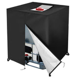 Black 210D Oxford IBC Tank Cover, Zip and Velcro Access, 120 x 100 x 116 cm