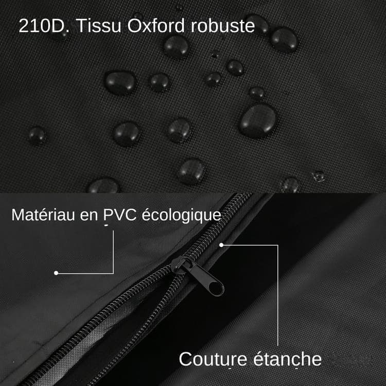 Black 210D Oxford IBC Tank Cover, Zip and Velcro Access, 120 x 100 x 116 cm