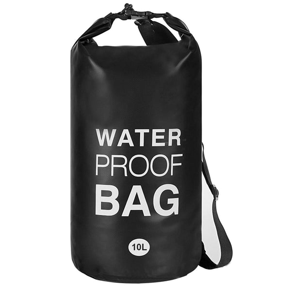 Waterproof Dry Bag with Shoulder Strap, 10L, Black