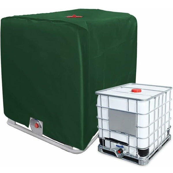 1000L IBC Tank Cover, Green 210D Oxford, 116 x 100 x 120 cm