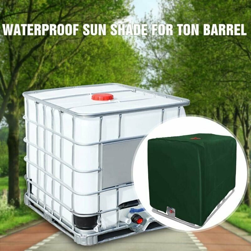 1000L IBC Tank Cover, Green 210D Oxford, 116 x 100 x 120 cm