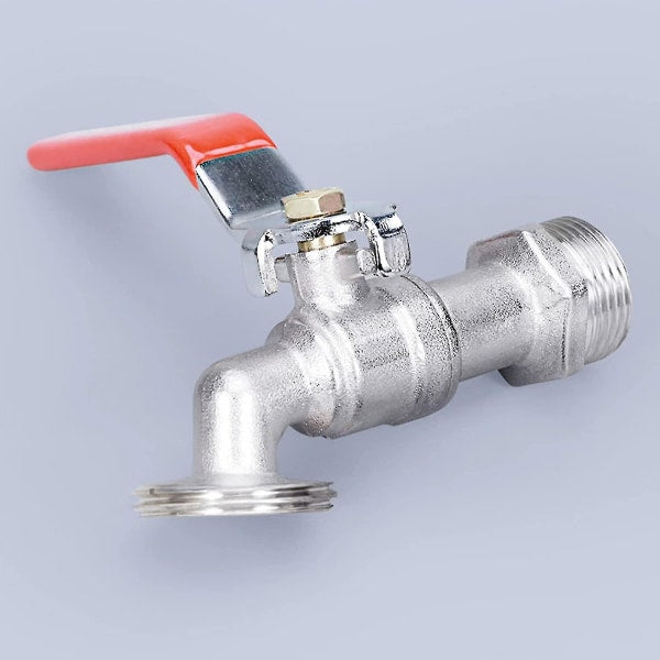 S60x6 IBC Tank Tap with Garden Hose Adapter, Alloy Body