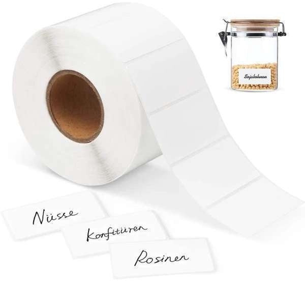 1000 White Self-Adhesive Labels 6cm x 3cm - Writable &amp; Printable Stickers