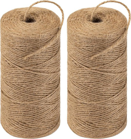 Natural Jute Hemp Rope - 2 x 200m Rolls
