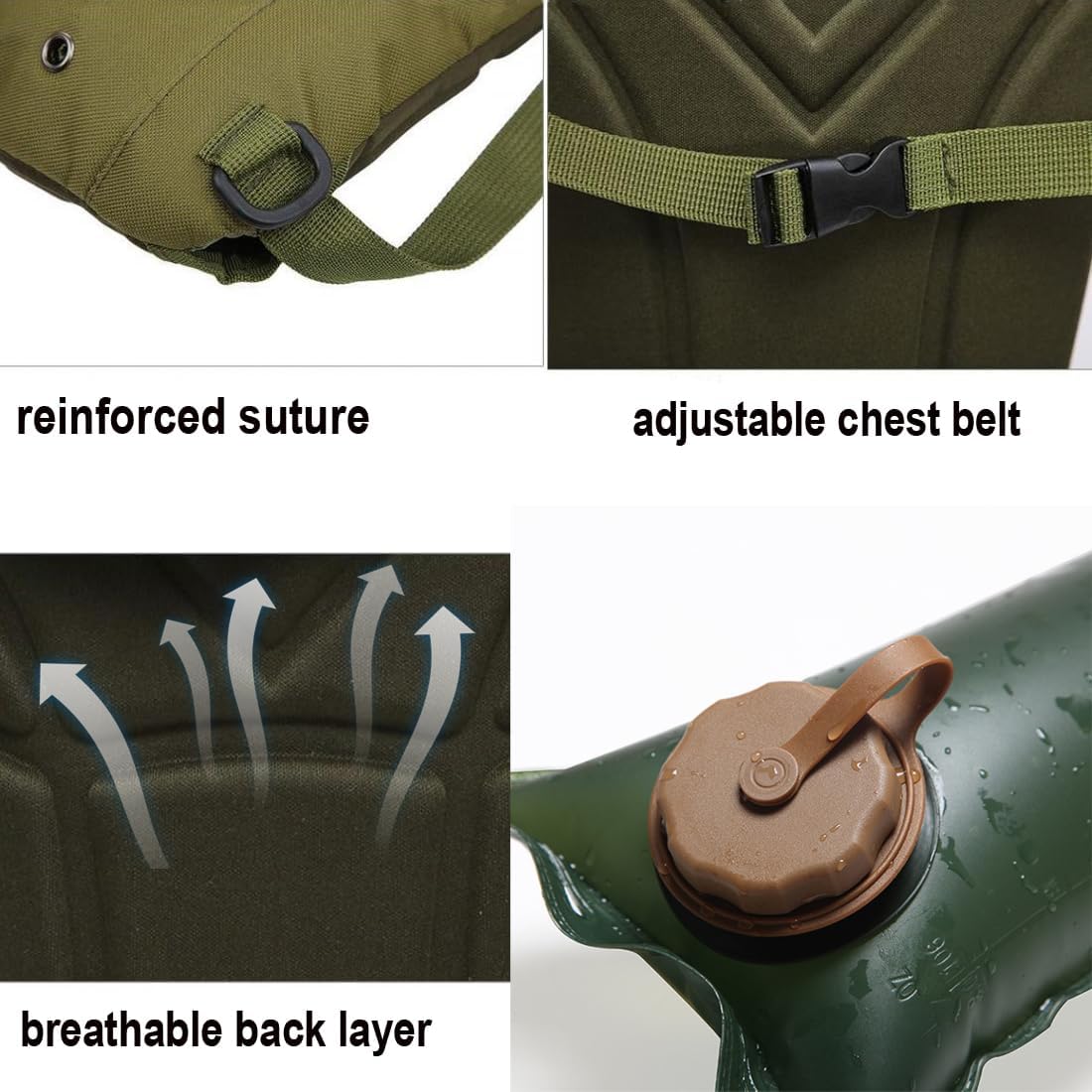 3L Hydration Backpack with Water Bladder