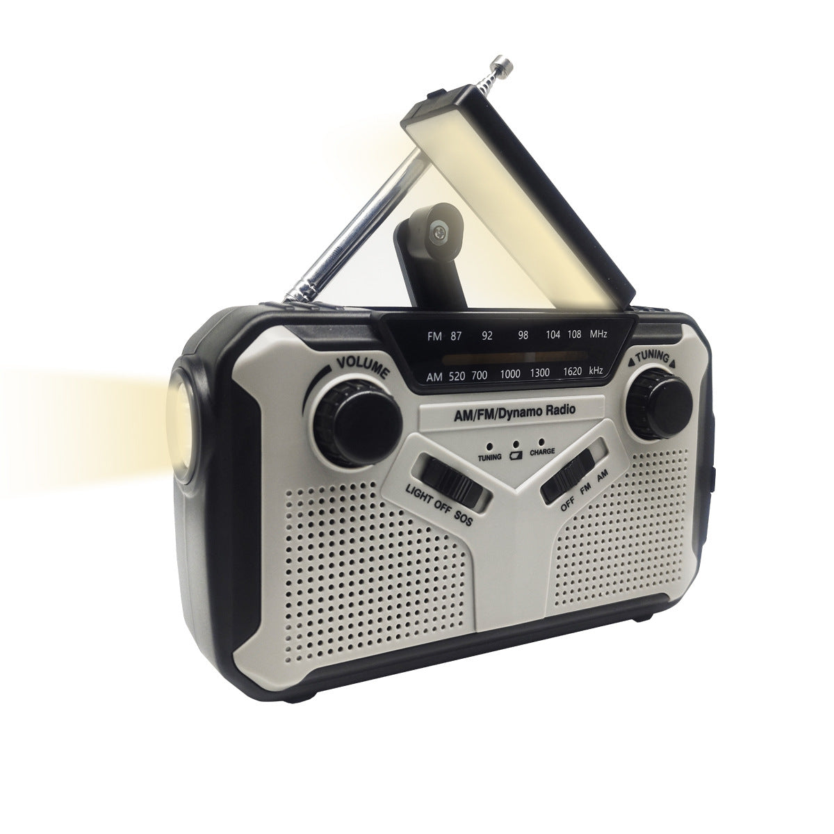 5-in-1 Emergency Hand Crank Radio – Solar Charging, Power Bank, Flashlight & SOS Alarm