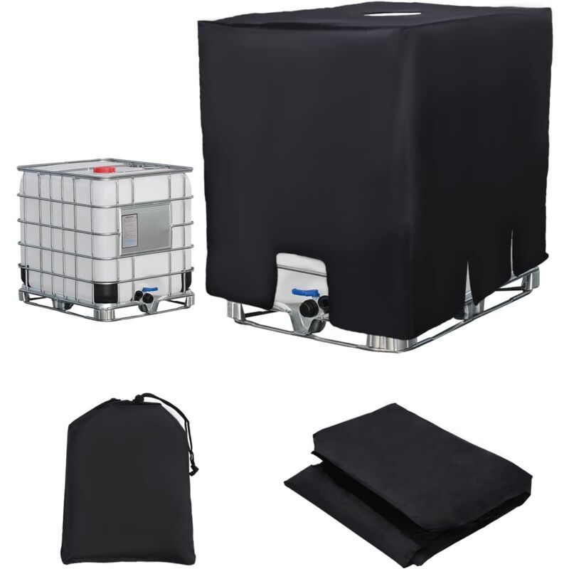 300L IBC Tank Cover, 420D Polyester with Drawstring, 81 x 61 x 100 cm