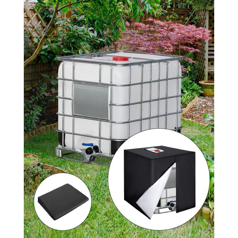 300L IBC Tank Cover, 420D Polyester with Drawstring, 81 x 61 x 100 cm