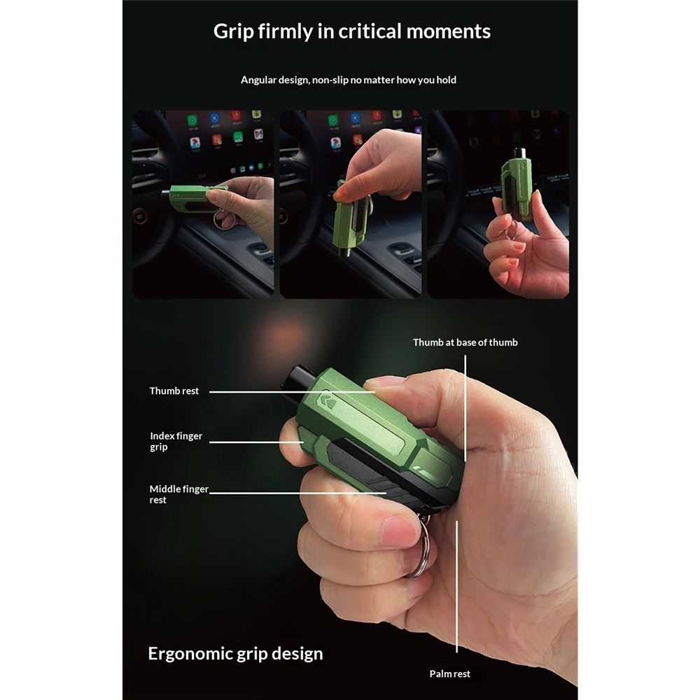 3 x Emergency Car Escape Tools (Red, Green & Orange)
