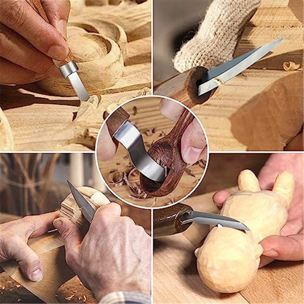 Deluxe Wood Carving Knife Set, 13-Piece High-Carbon Steel