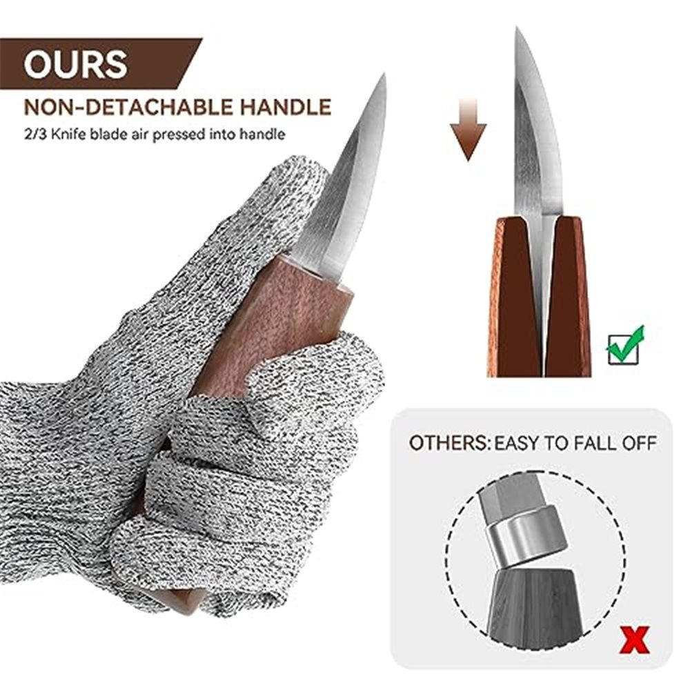 Deluxe Wood Carving Knife Set, 13-Piece High-Carbon Steel