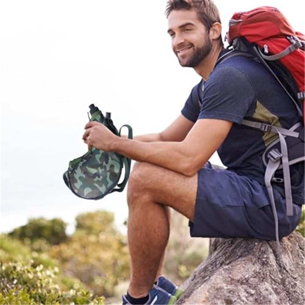 800ml Canteen Water Bottle with 600D Oxford Cover and Shoulder Strap
