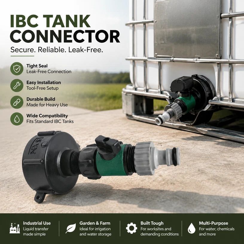 S60x6 IBC Outlet Nipple Connector with Control Valve