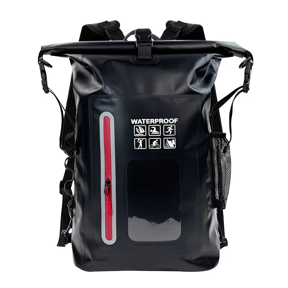 6.6 Gallon Outdoor Backpack, Detachable Shoulder Straps, Transparent Window & Buckle Clips, Suitable for Hiking, Beach Sports, Trekking and Rowing, Green, Portal Adventure Gear(ORANGE)