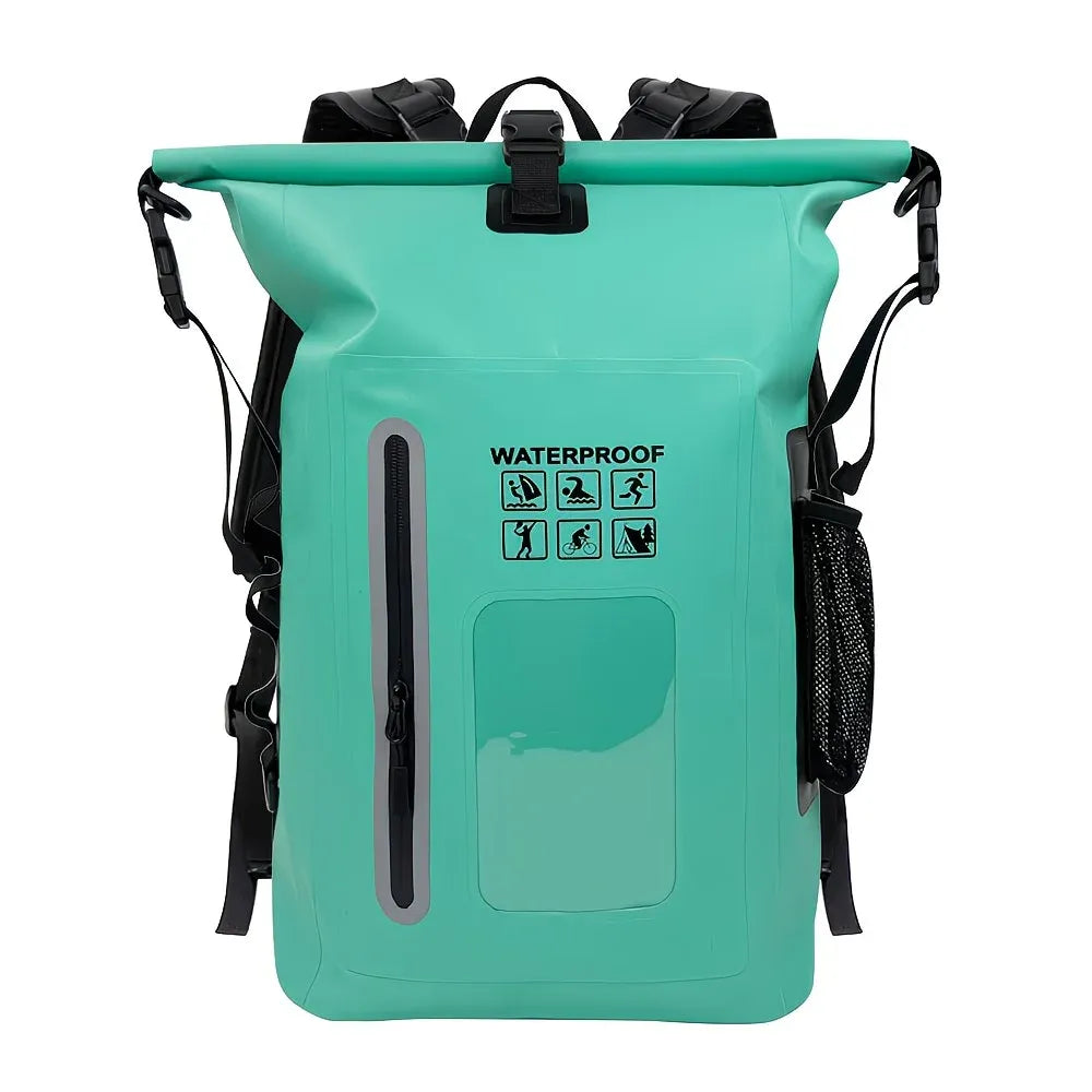 6.6 Gallon Outdoor Backpack, Detachable Shoulder Straps, Transparent Window & Buckle Clips, Suitable for Hiking, Beach Sports, Trekking and Rowing, Green, Portal Adventure Gear(ORANGE)
