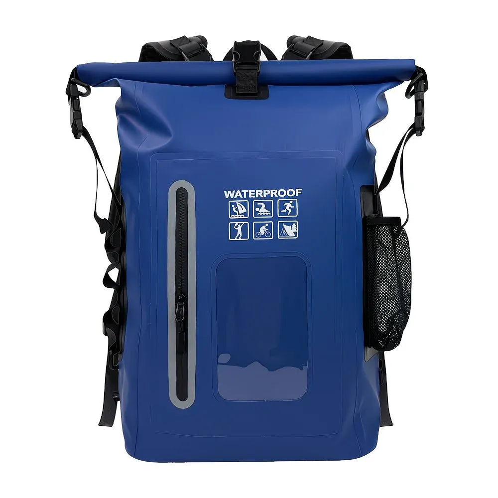 6.6 Gallon Outdoor Backpack, Detachable Shoulder Straps, Transparent Window & Buckle Clips, Suitable for Hiking, Beach Sports, Trekking and Rowing, Green, Portal Adventure Gear(GREY)