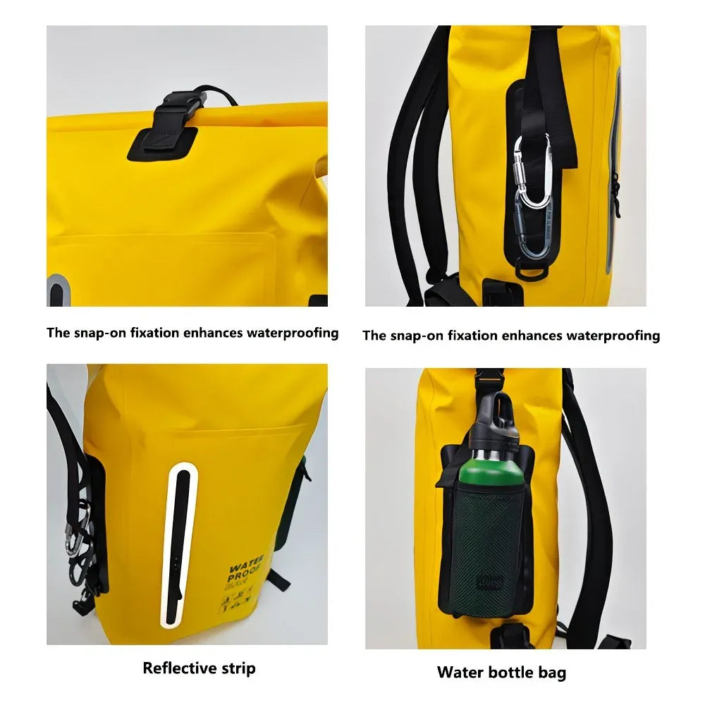 6.6 Gallon Outdoor Backpack, Detachable Shoulder Straps, Transparent Window & Buckle Clips, Suitable for Hiking, Beach Sports, Trekking and Rowing, Green, Portal Adventure Gear(brown)