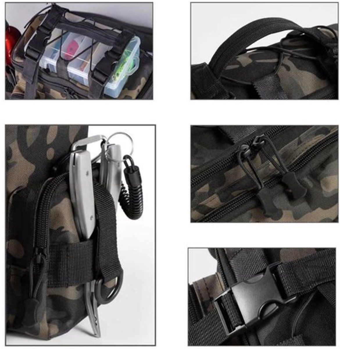 Camouflage Fishing Tackle Bag, Water-Resistant