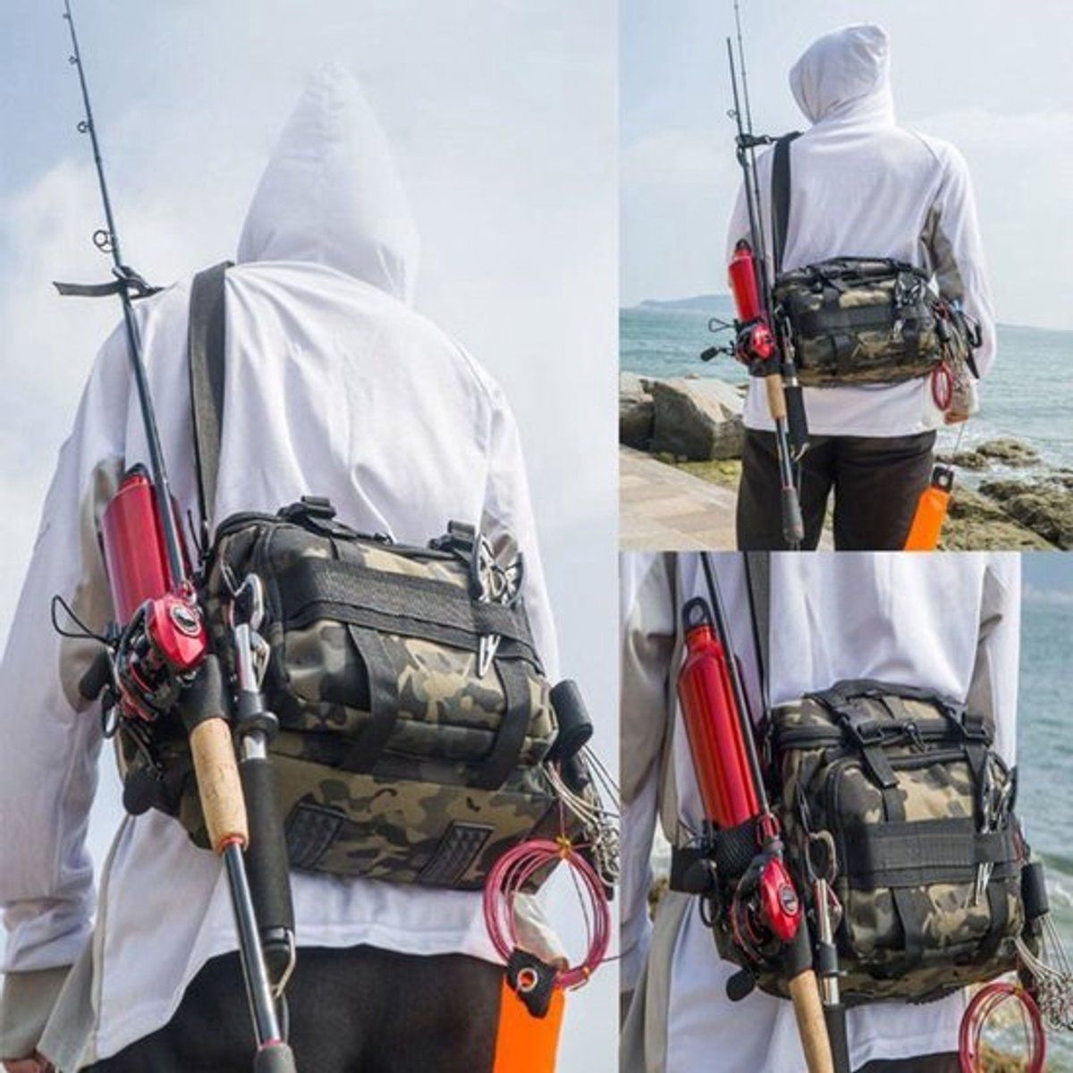 Camouflage Fishing Tackle Bag, Water-Resistant